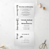 Eenvoudige moderne minimale bruiloft drieluik uitnodiging (Binnen)