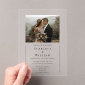 Eenvoudige moderne minimale klassieke foto bruilof acryl uitnodigingen (Insitu (Draagbaar))