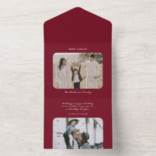 Eenvoudige, moderne, minimale vakantie met fotogra all in one uitnodiging