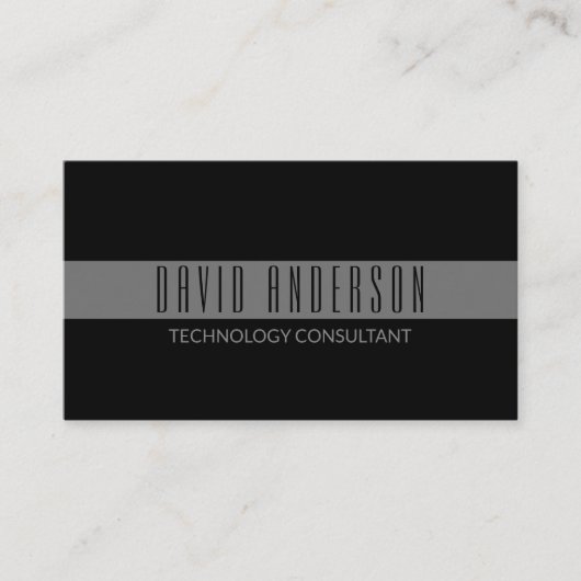 Eenvoudige, moderne, minimale zwarte streep visitekaartje (Voorkant)