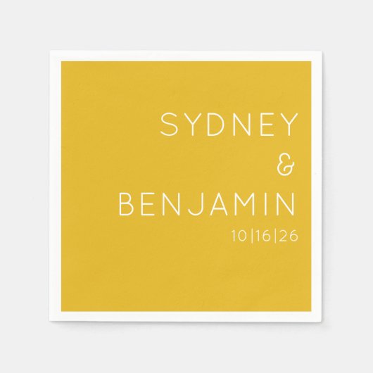 Eenvoudige, moderne minimalistische aangepaste bru servet (Voorkant)