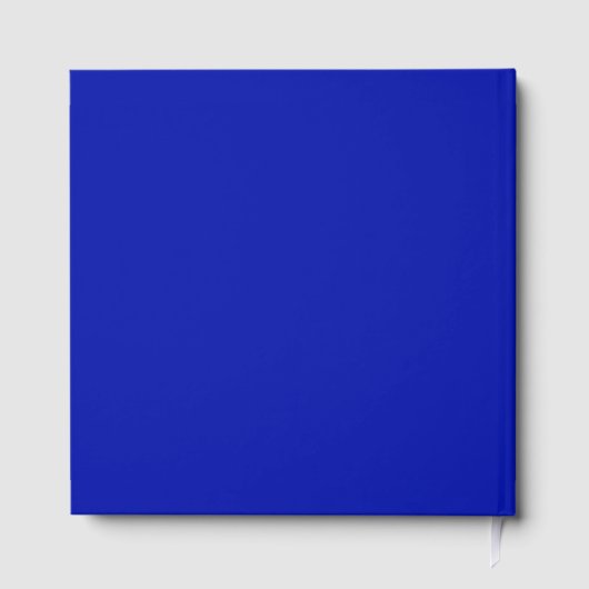 Eenvoudige moderne minimalistische blauwe bruiloft gastenboek (Achterkant)