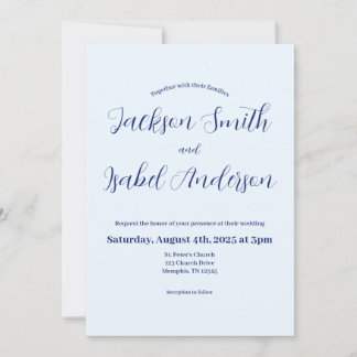 Eenvoudige Moderne Minimalistische Blauwe Trouw Ui Save The Date
