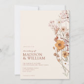 Eenvoudige moderne minimalistische Boho Wildflower Kaart (Voorkant)