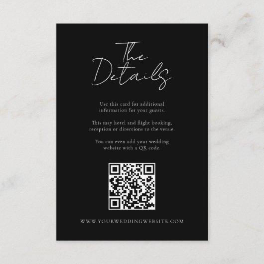 Eenvoudige moderne minimalistische bruiloft - Gege Informatiekaartje (Voorkant)