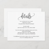 Eenvoudige moderne minimalistische bruiloft invoeg kaart (Voorkant / Achterkant)