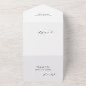 Eenvoudige moderne minimalistische bruiloft RSVP Q All In One Uitnodiging (Buitenkant)