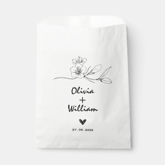 Eenvoudige moderne minimalistische elegante bloem bedankzakje (Voorkant)