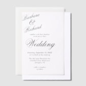 Eenvoudige moderne minimalistische elegante Hoesje Vellum Uitnodigingen (Offset)