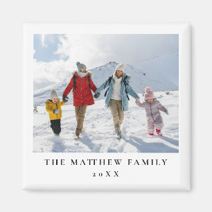 Eenvoudige moderne minimalistische familiefoto magneet