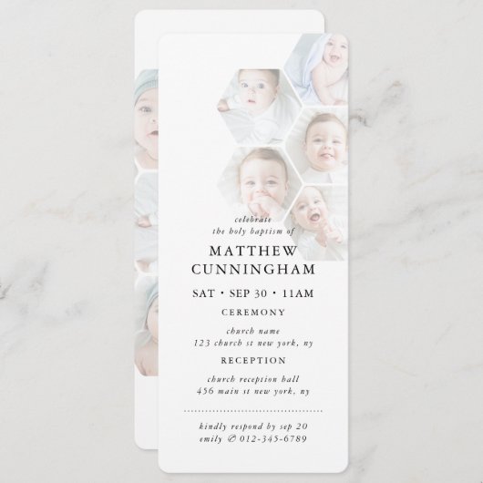 Eenvoudige moderne minimalistische fotocollage doo kaart (Voorkant / Achterkant)