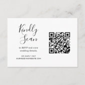 Eenvoudige moderne minimalistische QR-code RSVP Informatiekaartje (Voorkant)