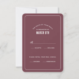 Eenvoudige Moderne Minimalistische RSVP-kaart in M RSVP Kaartje