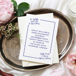 Eenvoudige Moderne Minimalistische Trouwen Marine  Kaart