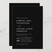 Eenvoudige, moderne minimalistische uitnodiging to (Voorkant / Achterkant)