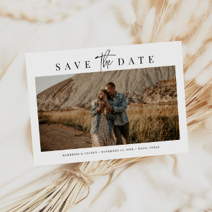 Eenvoudige moderne minimalistische vier foto's save the date