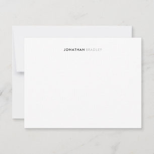 Eenvoudige, moderne minimalistische zwarte grijze notitiekaartje