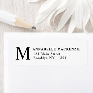 Eenvoudige Moderne Minimalistische Zwarte Monogram Etiket