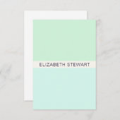 Eenvoudige moderne Mint Green en Aqua Professional Notitiekaartje (Voorkant / Achterkant)