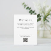 Eenvoudige Moderne Monogram Elegante Bruiloft Informatiekaartje (Staand voorkant)