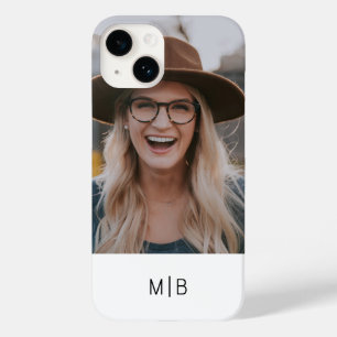 Eenvoudige moderne monogram foto Persoonlijke naam Case-Mate iPhone 14 Hoesje