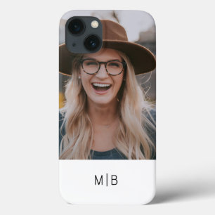 Eenvoudige moderne monogram foto Persoonlijke naam iPhone 13 Hoesje
