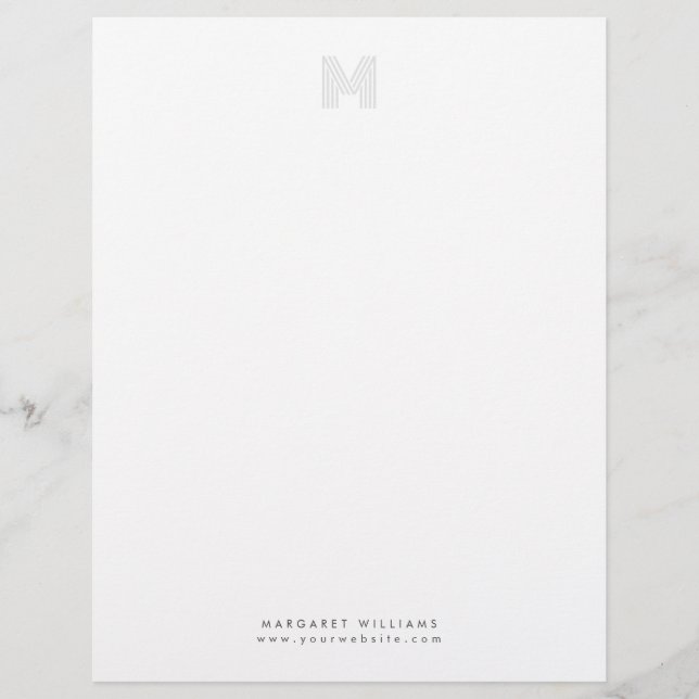 Eenvoudige Moderne Monogram Gepersonaliseerde Bero Briefhoofd (Voorkant)