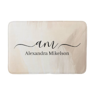 Eenvoudige Moderne Monogram Minimalistische Badmat