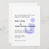 Eenvoudige moderne monogram Periwinkle Weddenschap Kaart (Voorkant / Achterkant)