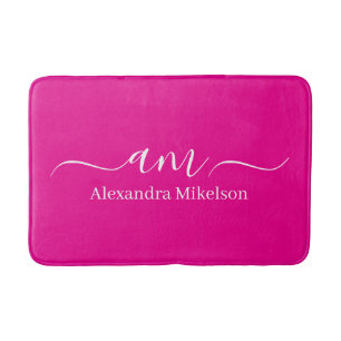 Eenvoudige moderne monogram roze minimalistische b badmat