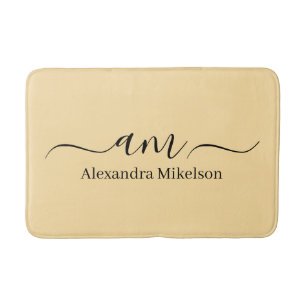 Eenvoudige Moderne Monogram witte Minimalistische Badmat
