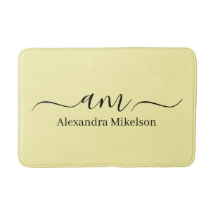 Eenvoudige Moderne Monogram witte Minimalistische Badmat