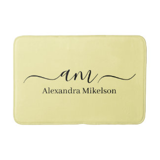 Eenvoudige Moderne Monogram witte Minimalistische Badmat