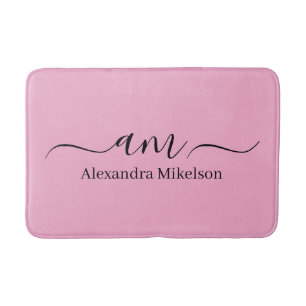 Eenvoudige Moderne Monogram witte Minimalistische  Badmat