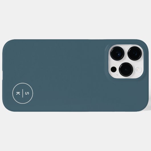 Eenvoudige Moderne Monogramnaam Case-Mate iPhone Case (Achterkant (horizontaal))