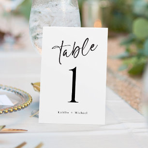 Eenvoudige Moderne Morsige Bruiloft Tafel Nummers Kaart