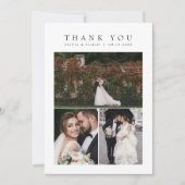 Eenvoudige moderne multi foto bruiloft W Note Bedankkaart (Voorkant)