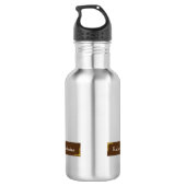Eenvoudige Moderne Naam Bruin Waterfles (Achterkant)