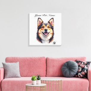 Eenvoudige moderne naam en foto aangepast ontwerp canvas afdruk