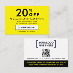 Eenvoudige Moderne Neon Gele Korting Coupon Logo Q