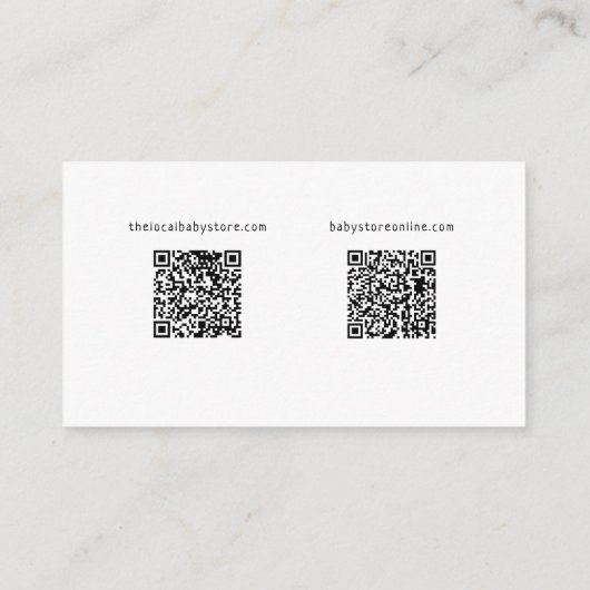 Eenvoudige moderne Neutral Baby Registry QR-codes Informatiekaartje (Achterkant)