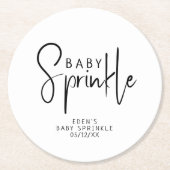 Eenvoudige moderne Neutral Baby Sprinkle Ronde Kartonnen Onderzetter (Voorkant)