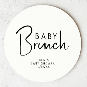 Eenvoudige moderne neutrale Baby brunch Ronde Kartonnen Onderzetter