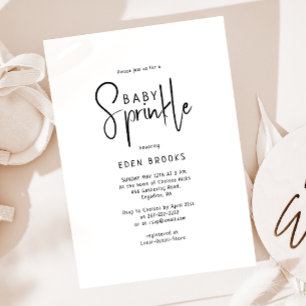 Eenvoudige Moderne Neutrale Baby Sprinkle Uitnodig Kaart