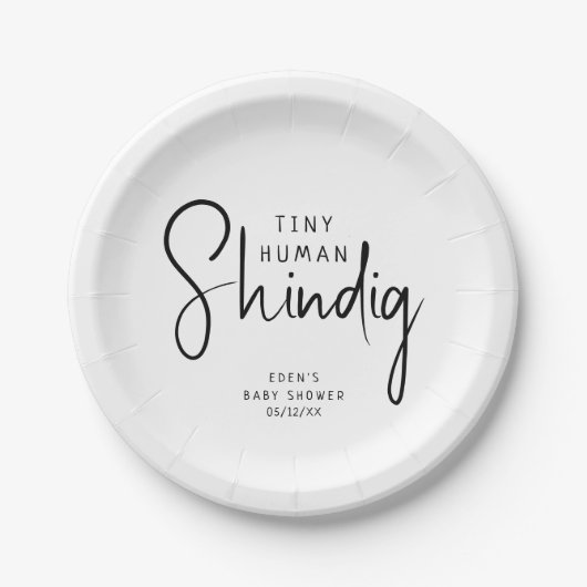Eenvoudige moderne neutrale Tiny Human Shindig Papieren Bordje (Voorkant)