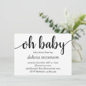 Eenvoudige moderne Oh Baby | Floriish Script Showe Kaart (Staand voorkant)