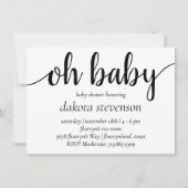 Eenvoudige moderne Oh Baby | Floriish Script Showe Kaart (Voorkant)