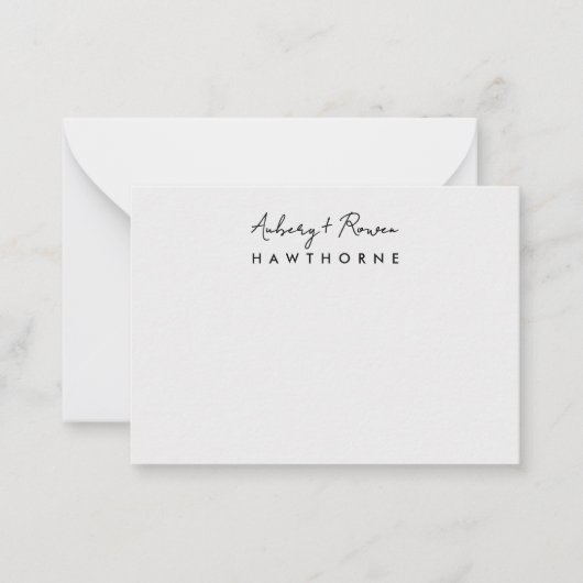 Eenvoudige moderne paar rustieke lavendel bruiloft notitiekaartje (Voorkant)