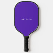 Eenvoudige moderne Paarse voornaam monogram Pickleball Paddle (Achterkant)