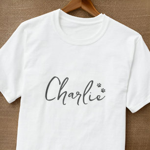 Eenvoudige Moderne Paws Aangepaste Badge Huisdier  T-shirt